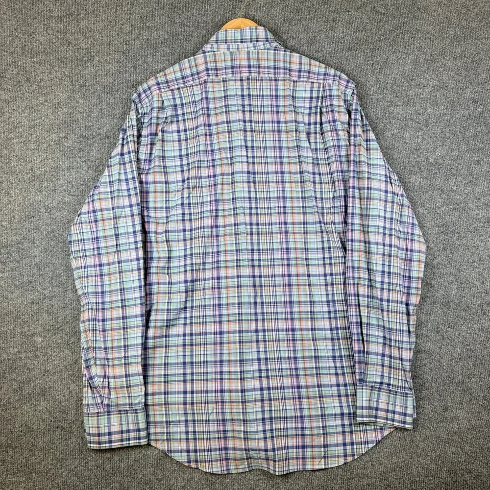 Polo Ralph Lauren Performance Shirt Mens XL Madras Plaid Long Sleeve Button Up